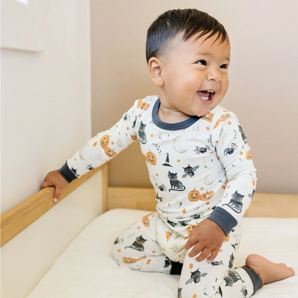 🎃 Little Joy Co Boo Crew Bamboo Halloween Pajama Set 2T 3T